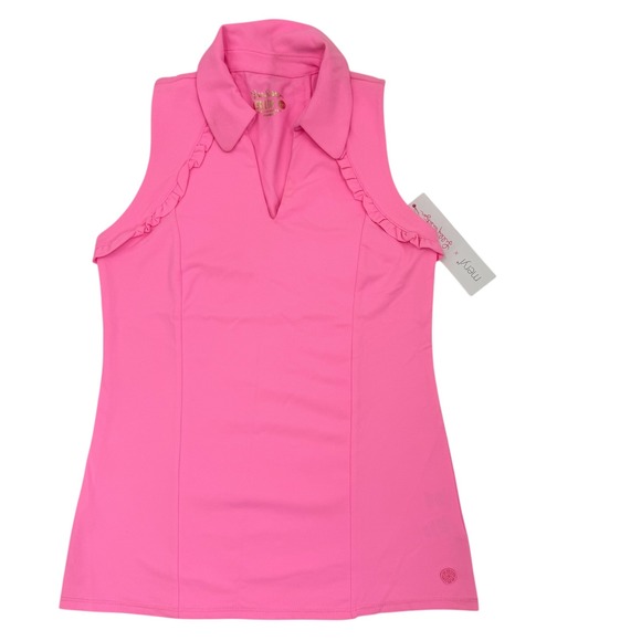 Lilly Pulitzer Tops - Lilly Pulitzer UPF 50+ Athletic Martina Polo Top Ruffle Trim Sleeveless XXS